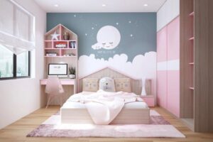 cách phối màu giấy dán tường phòng ngủ cho trẻ em
